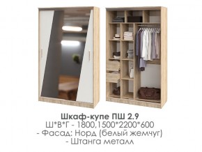 шкаф-купе ПШ-2.9 1500 Норд Белый жемчуг 1500 в Златоусте - zlatoust.mebel74.com | фото