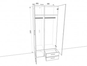 Шкаф распашной 1050А Антрацит в Златоусте - zlatoust.mebel74.com | фото 2