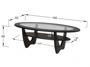 Стол журнальный Юпитер со стеклом СЖС-01 венге в Златоусте - zlatoust.mebel74.com | фото 2
